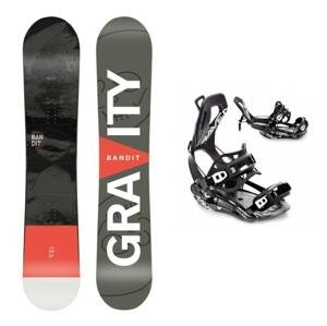 Gravity Bandit pánský snowboard + Raven FT360 black - 155 cm + M (EU 39-42) - černo bílé