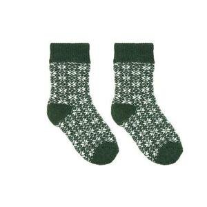 Vlnka Dětské vánoční ponožky Merino zelená - EU 29-30