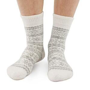 Vlnka Ovčí ponožky Merino s norským vzorem - šedá - 35-37