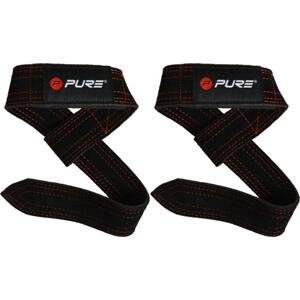 Pure2improve Kožené pásky na posilování P2I BUFFALO - trhačky 60 cm - černá