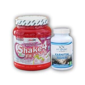 FitSport Nutrition Karnitin Taurin 120cp + Shake4 500g - - strawberry