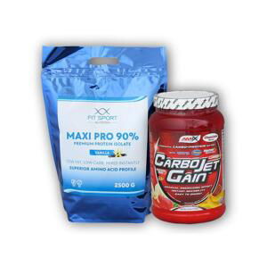 FitSport Nutrition Maxi Pro 2500g + Carbojet Gain 1000g - Vanilka - vanilla