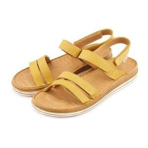 Vlnka Dámské zdravotní kožené sandály Vivian - žlutá - EU 38