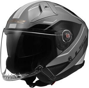 LS2 Otevřená helma OF603 Infinity II Veyron šedo-bílá - XL - 61-62 cm