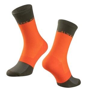 Force Ponožky MOVE oranžovo-zelené - S-M/EU 36-41