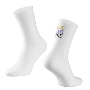 Force Ponožky LOVE YOUR RIDE bílé - bílé L-XL/42-46