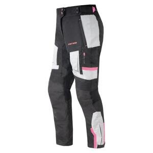 Street Racer Dámské kalhoty na motorku Hilax černo-šedo-růžové - XS
