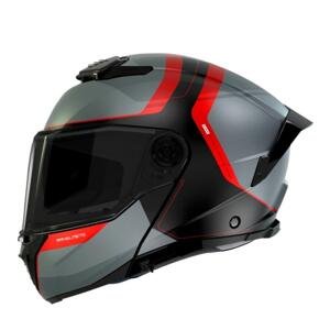 MT Helmets ATOM 2 SV EMALLA B15 matná šedo-černo-červená - S 55-56 cm