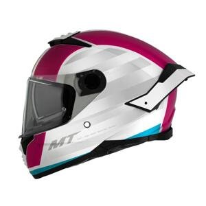 MT Helmets THUNDER 4 SV TREADS C8 bílo-růžová - XS 53-54 cm