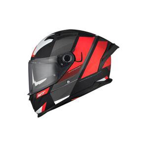 MT Helmets BRAKER CHENTO B5 šedo-červeno-bílá - S 55-56 cm