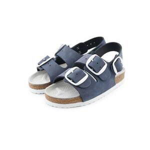 Vlnka Dětské korkové kožené sandály - modrá - EU 27