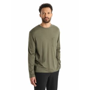 Pánské triko dlouhý rukáv ICEBREAKER Mens Granary LS Pocket Tee, Loden velikost: L