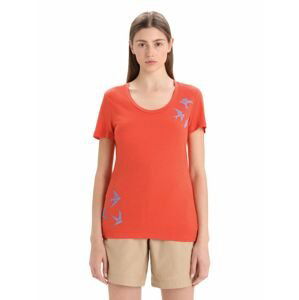 ICEBREAKER Wmns Tech Lite II SS Scoop Tee Swarming Shapes, Vibrant Earth velikost: M