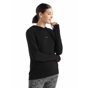 Dámská merino mikina, kapuce ICEBREAKER Wmns Cool-Lite LS Hoodie, Black velikost: L