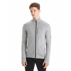 ICEBREAKER Mens Quantum III LS Zip, Metro Heather/Black velikost: M