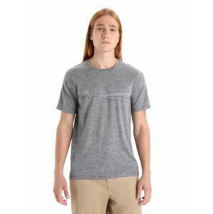 ICEBREAKER Mens Tech Lite II SS Tee Cadence Paths, Gritstone Heather velikost: S