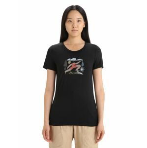 ICEBREAKER Wmns Tech Lite II SS Tee Spring Run, Black velikost: M