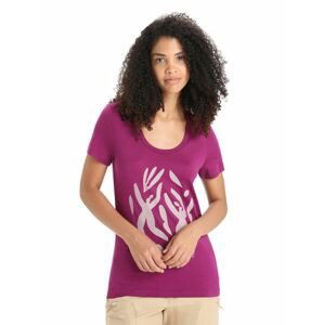 ICEBREAKER Wmns Tech Lite II SS Scoop Tee Nature Celebration, Go Berry velikost: XS