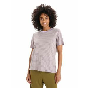 ICEBREAKER Wmns Merino Linen SS Tee Stripe, Purple Haze/Algae velikost: M