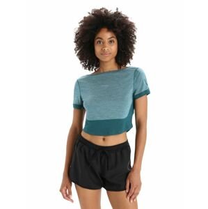 ICEBREAKER Wmns ZoneKnit™ SS Scoop Back Tee, Green Glory Heather/Green Glory velikost: M