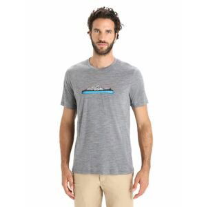 ICEBREAKER Mens Tech Lite II SS Tee Ski Fields, Gritstone Heather velikost: XS