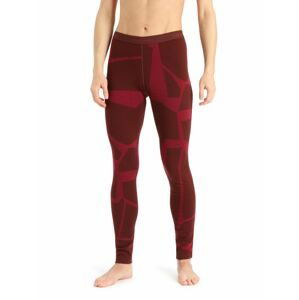 Dámské spodky ICEBREAKER Wmns 250 Vertex Leggings Fractured Landscapes, Espresso/Cherry/J velikost: L