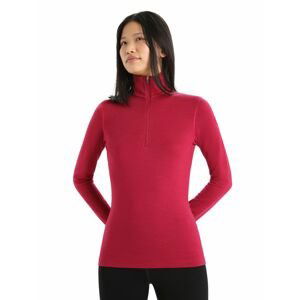 Dámské triko dlouhý rukáv, 1/2 zip ICEBREAKER Wmns 260 Tech LS Half Zip, Cherry velikost: M