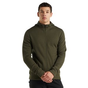 Pánská mikina ICEBREAKER Mens Elemental LS Zip Hood, Loden velikost: L