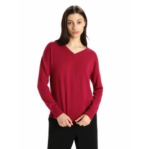 Dámský svetr ICEBREAKER Wmns Shearer V Sweater, Cherry velikost: S