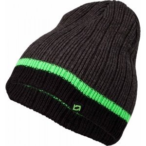 Lewro AERODACTYL Chlapecká pletená čepice, Tmavě šedá,Černá,Světle zelená, velikost