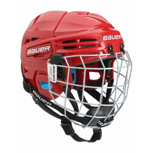 Bauer PRODIGY COMBO YTH Dětská helma s mřížkou, červená, velikost