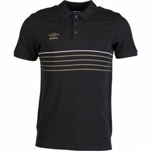 Umbro 5 STRIPE COTTON PIQUE POLO černá S - Pánské polo tričko