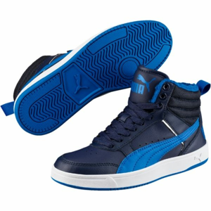 Puma REBOUND STREET V2 FUR JR Dětská zimní obuv, modrá, velikost 37