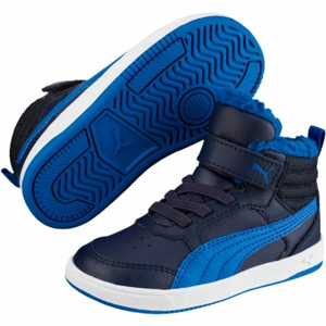 Puma REBOUND STREET V2 FUR PS Dětská zimní obuv, modrá, velikost 31