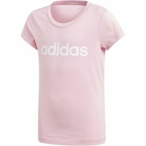 adidas YG E LIN TEE Dívčí triko, Růžová,Bílá, velikost