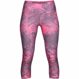 Under Armour HG ARMOUR CAPRI PRINT-ORG růžová L - Dámské legíny