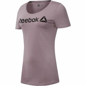 Reebok LINEAR READ SCOOP NECK růžová L - Dámské triko