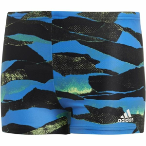 adidas FITNESS GRAPHIC SWIM BOXER BOYS Chlapecké sportovní plavky, Modrá,Černá,Žlutá, velikost 128