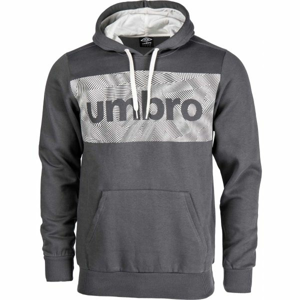 Umbro FLEECE HOODY WITH CHEST GRAPHIC šedá M - Pánská mikina