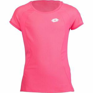 Lotto SQUADRA G TEE PL Dívčí tenisové triko, Růžová,Bílá, velikost