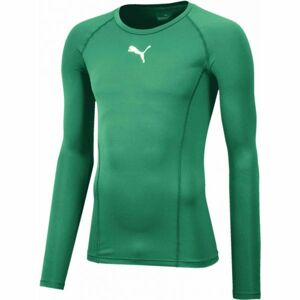 Puma LIGA BASELAYER TEE LS zelená S - Pánské funkční triko