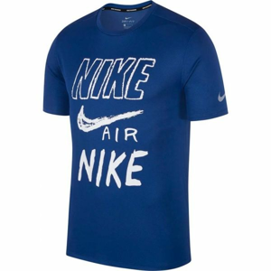 Nike BRTHE RUN TOP SS GX modrá S - Pánské tričko