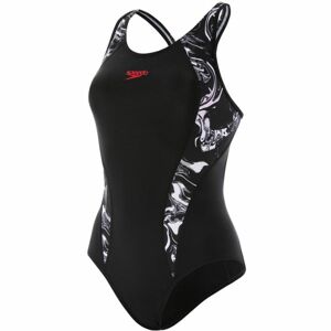 Speedo PRINTED FIT LANEBACK černá 38 - Dámské plavky