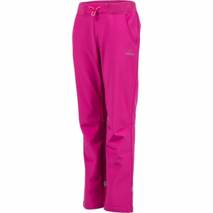 Lewro CARNO růžová 140-146 - Dětské softshellové kalhoty