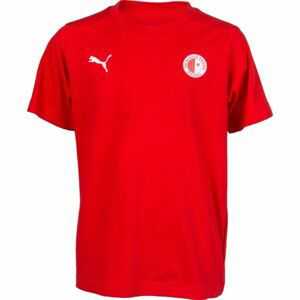 Puma LIGA CASUALS TEE JR SLAVIA Dětské sportovní triko, červená, velikost 128