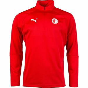 Puma LIGA TRG 1/4 ZIP SLAVIA červená M - Pánská sportovní mikina