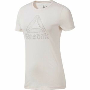 Reebok OPP DELTA TEE Dámské tričko, Béžová,Šedá, velikost XS