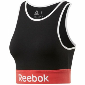 Reebok LINEAR LOGO COTTON BRA Dámská sportovní podprsenka, Černá,Bílá,Červená, velikost