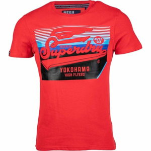 Superdry EMBOSSED CLASSICS TEE červená M - Pánské tričko