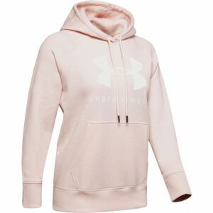 Under Armour RIVAL FLEECE HOODIE růžová XL - Dámská mikina